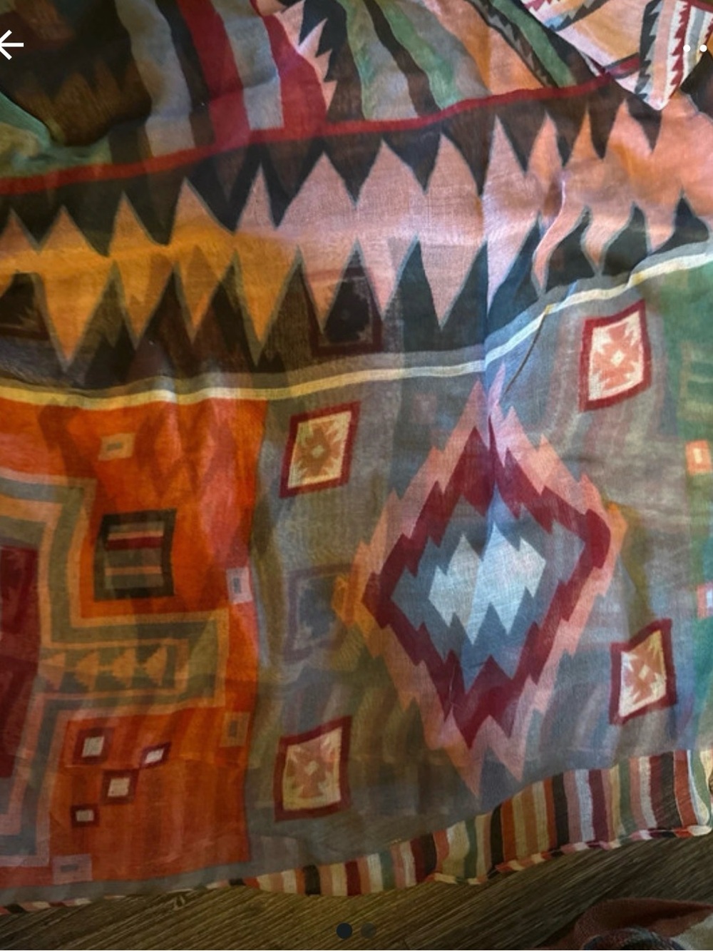 Source Unknown Southwestern Geometric Scarf in Orange, Teal, Burgundy, Cream